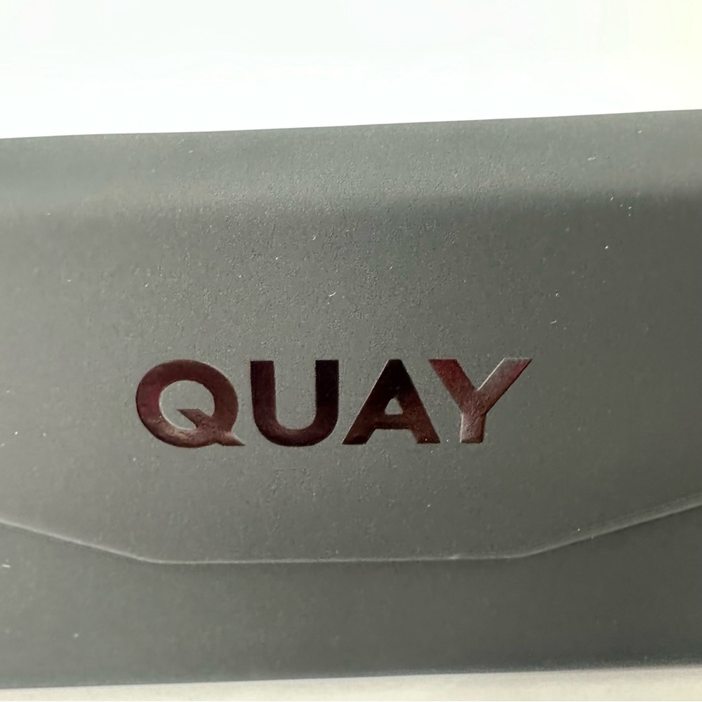 Quay By The Way Square Shaped Oversized Sunglasses Black Frame Smoke Lens - Picture 7 of 14